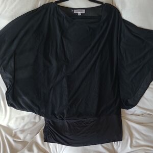 Jennifer Lopez Black Dolman Sleeve Boxy Blouse